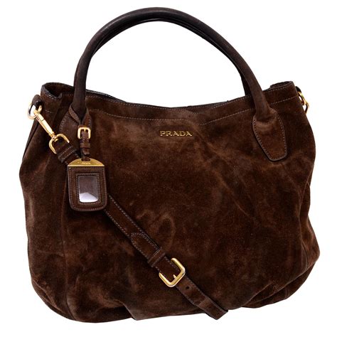 brown suede prada purse